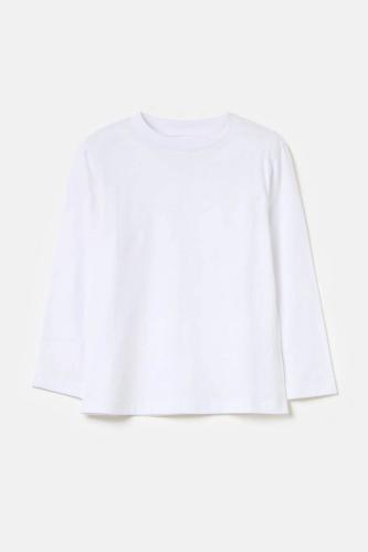 OVS παιδική βαμβακερή μπλούζα μονόχρωμη - 001965178 Λευκό